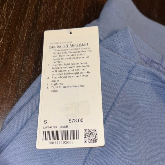 Lululemon Athletica Blue Scuba Mini Skirt HR Oasis Blue NWT Small - Picture 7 of 10